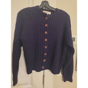 Patagonia Vintage Dark Purple Button-Up Knit Cardigan Sweater Size S